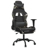 Vidaxl massage gamestoel met voetensteun kunstleer zwart camouflage