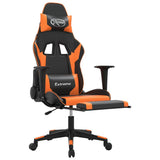 Vidaxl massage gamestoel met voetensteun kunstleer zwart en oranje