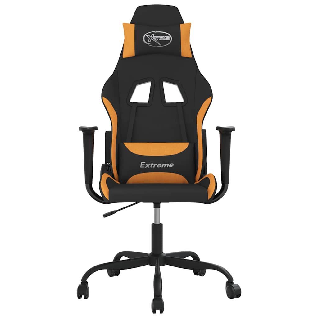Vidaxl massage gamestoel stof zwart en oranje