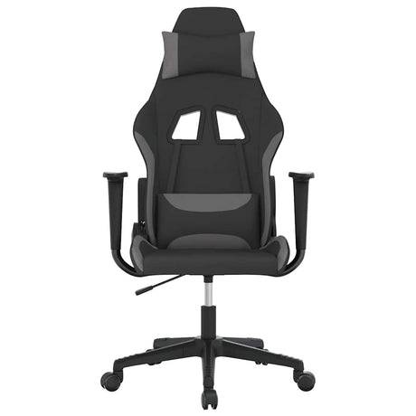 Vidaxl massage gamestoel stof zwart en lichtgrijs