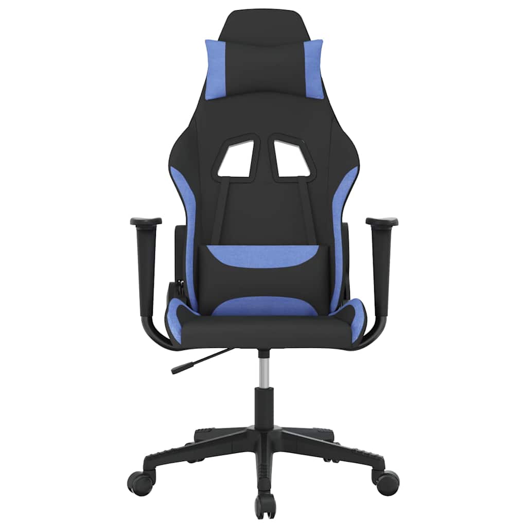 Vidaxl massage gamestoel stof zwart en blauw