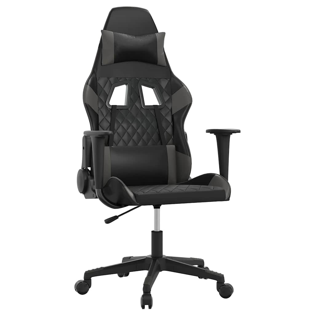 Vidaxl massage gamestoel kunstleer zwart en grijs
