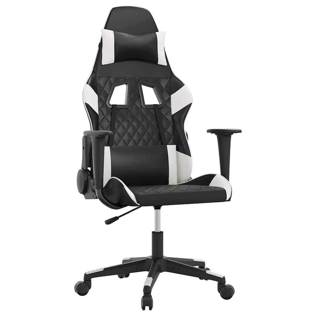 Vidaxl massage gamestoel kunstleer zwart en wit