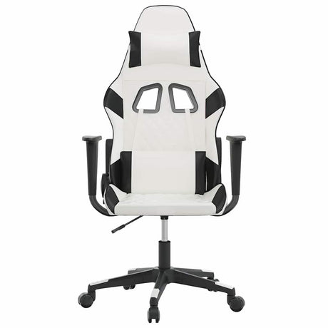 Vidaxl massage gamestoel kunstleer wit en zwart