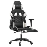 Vidaxl massage gamestoel met voetensteun kunstleer zwart en wit