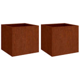 Vidaxl plantenbakken 2 st 32x30x29 cm cortenstaal