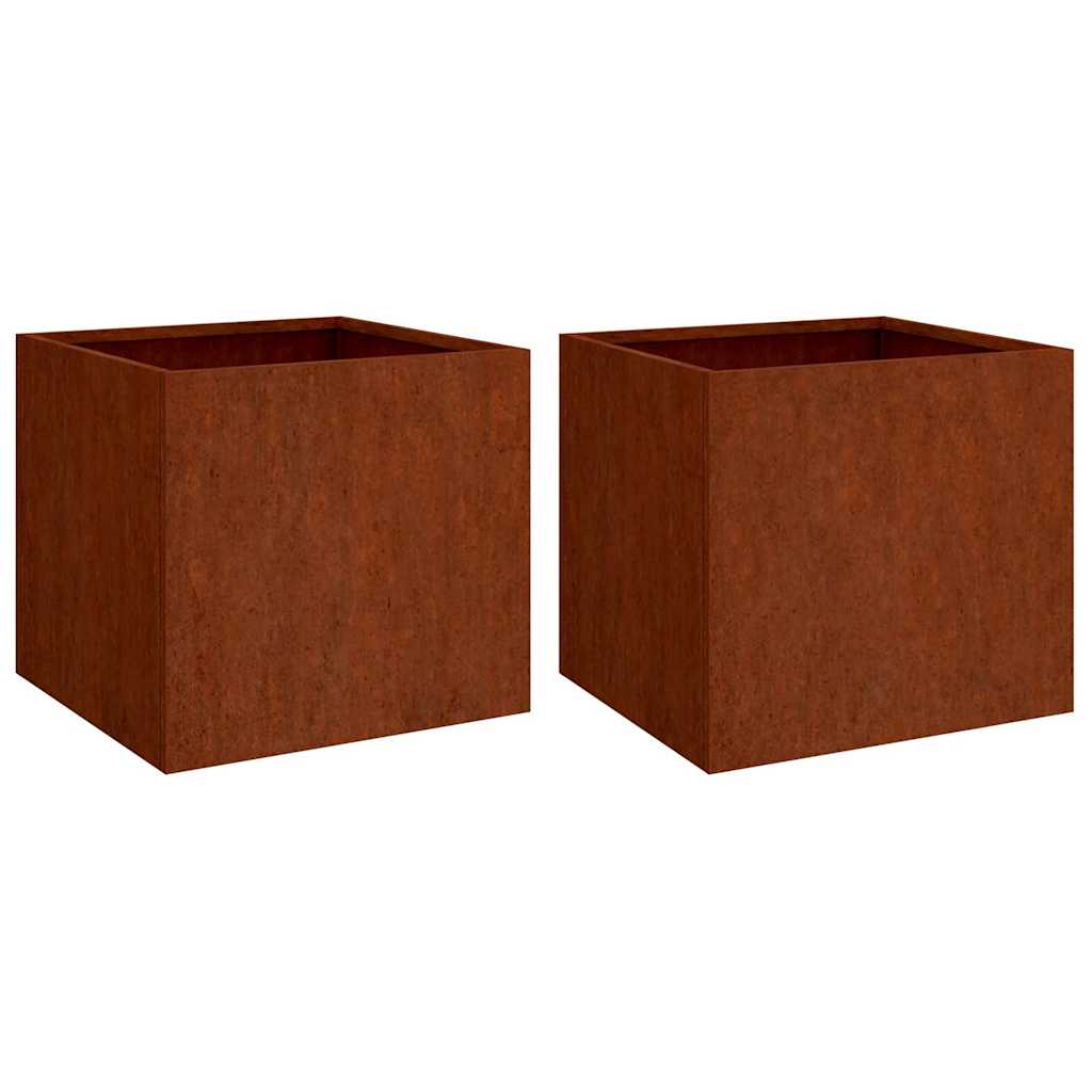Vidaxl plantenbakken 2 st 42x40x39 cm cortenstaal