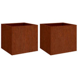 Vidaxl plantenbakken 2 st 49x47x46 cm cortenstaal
