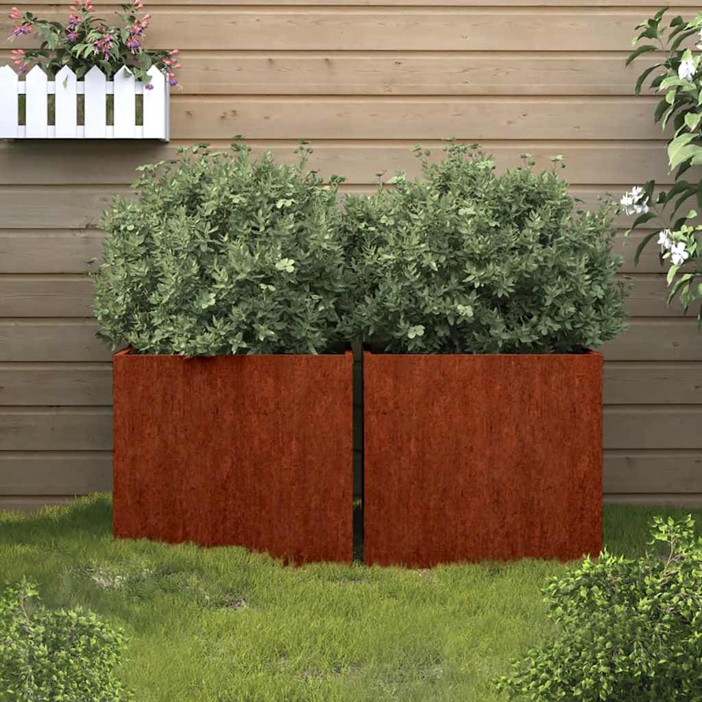 Vidaxl plantenbakken 2 st 49x47x46 cm cortenstaal