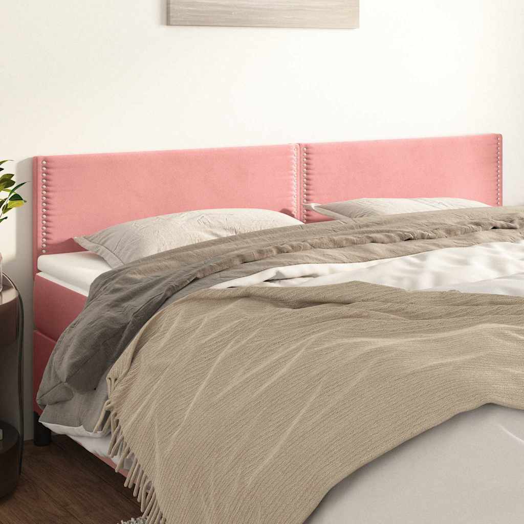 Vidaxl hoofdborden 2 st 90x5x78 88 cm fluweel roze