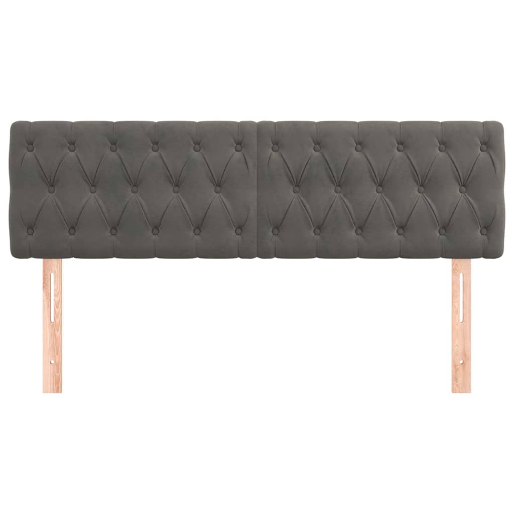 Vidaxl hoofdborden 2 st 72x7x78 88 cm fluweel donkergrijs