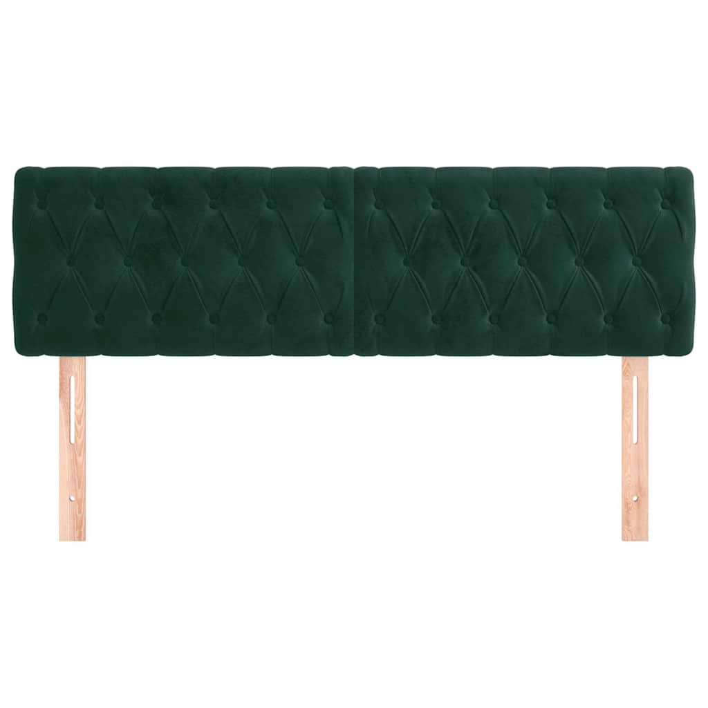 Vidaxl hoofdborden 2 st 80x7x78 88 cm fluweel donkergroen