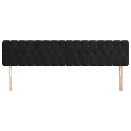 Vidaxl hoofdborden 2 st 100x7x78 88 cm fluweel zwart