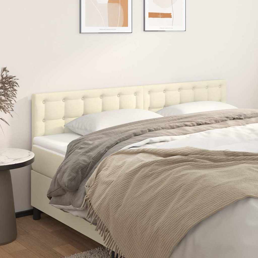 Vidaxl hoofdborden 2 st 80x5x78 88 cm kunstleer crèmekleurig