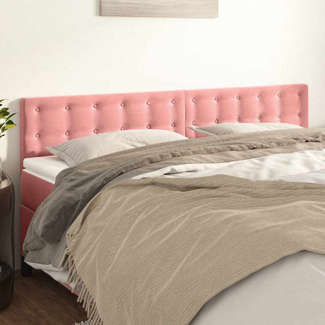 Vidaxl hoofdborden 2 st 100x5x78 88 cm fluweel roze