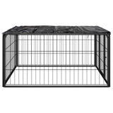 Vidaxl hondenkennel 4 panelen 100x50 cm gepoedercoat staal zwart