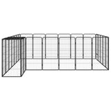 VidaXL Hondenkennel 26 panelen 50x100 cm gepoedercoat staal zwart