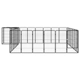 VidaXL Hondenkennel 30 panelen 50 x 100 cm gepoedercoat staal zwart