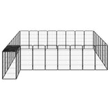 VidaXL Hondenkennel 34 panelen 50x100 cm gepoedercoat staal zwart