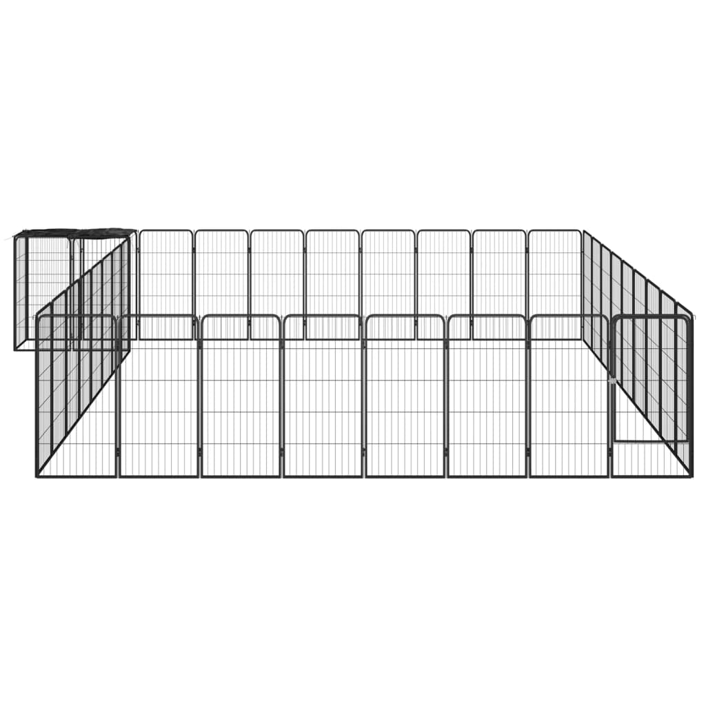 VidaXL Hondenkennel 38 panelen 50x100 cm gepoedercoat staal zwart