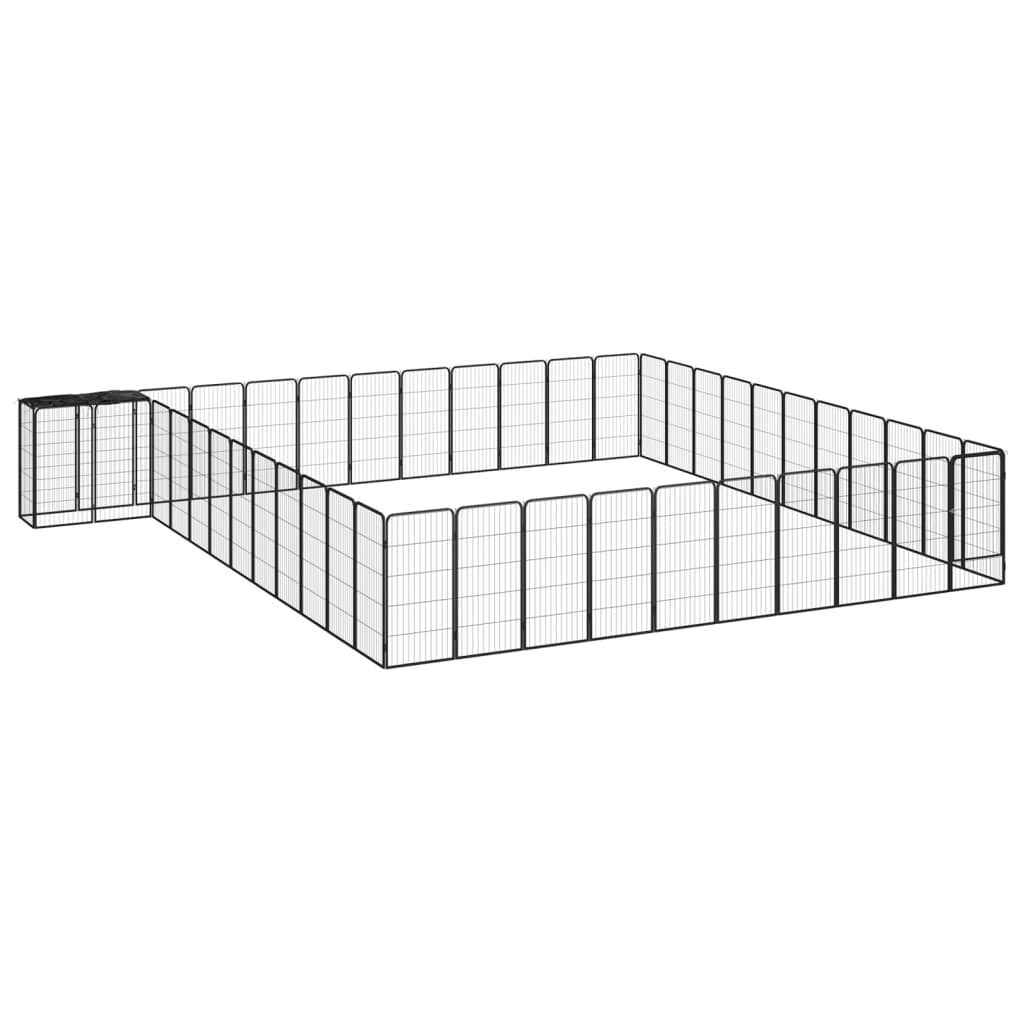 VidaXL Hondenkennel 46 panelen 50x100 cm gepoedercoat staal zwart