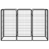 VidaXL Hondenkennel 8 panelen 50x100 cm gepoedercoat staal zwart