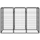 Vidaxl hondenkennel 8 panelen 50x100 cm gepoedercoat staal zwart
