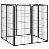 VidaXL Hondenkennel 8 panelen 50x100 cm gepoedercoat staal zwart