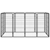 Vidaxl hondenkennel 12 panelen 50 x 100 cm gepoedercoat staal zwart
