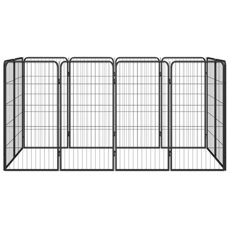 Vidaxl hondenkennel 12 panelen 50 x 100 cm gepoedercoat staal zwart