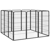 Vidaxl hondenkennel 12 panelen 50 x 100 cm gepoedercoat staal zwart