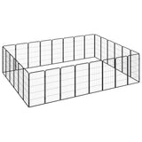 VidaXL Hondenkennel 28 panelen 50x100 cm gepoedercoat staal zwart