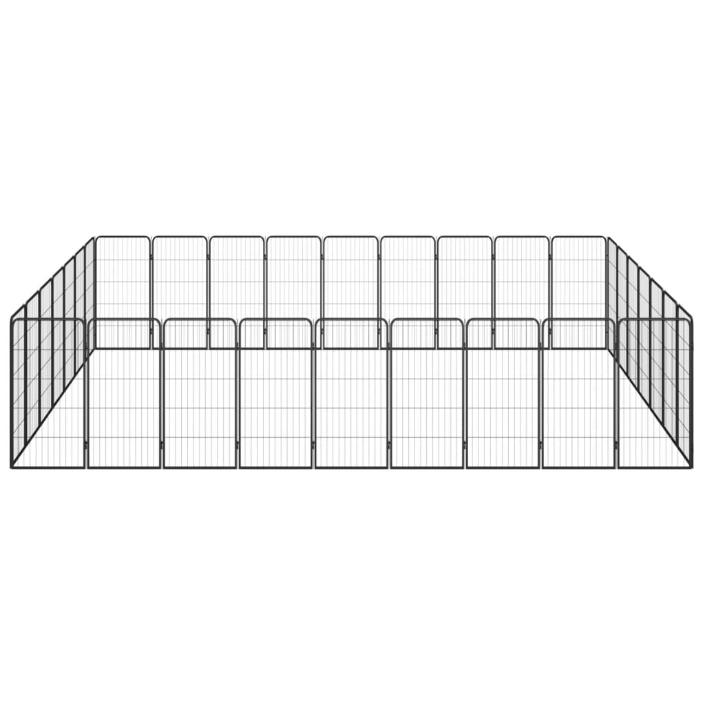 VidaXL Hondenkennel 32 panelen 50 x 100 cm gepoedercoat staal zwart