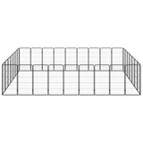 VidaXL Hondenkennel 32 panelen 50 x 100 cm gepoedercoat staal zwart