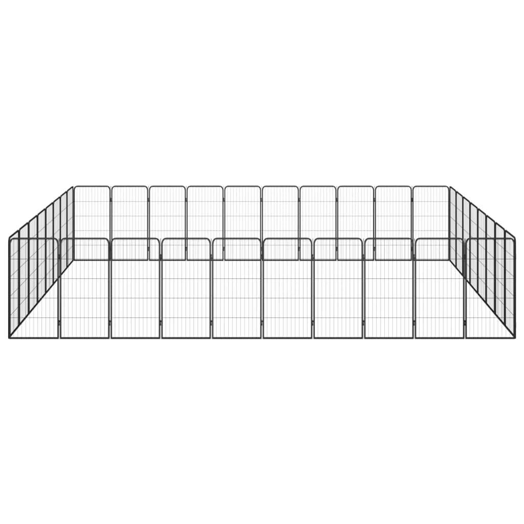 VidaXL Hondenkennel 36 panelen 50 x 100 cm gepoedercoat staal zwart