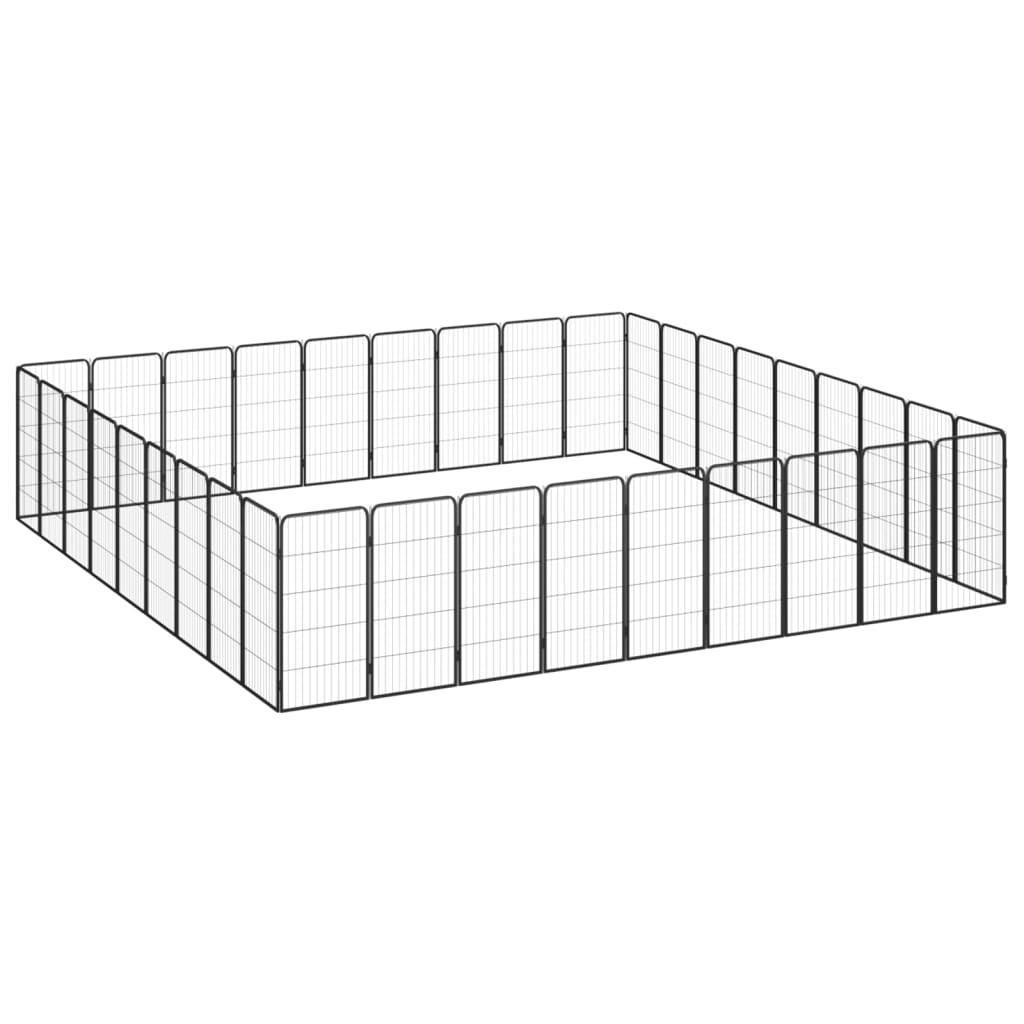 VidaXL Hondenkennel 36 panelen 50 x 100 cm gepoedercoat staal zwart