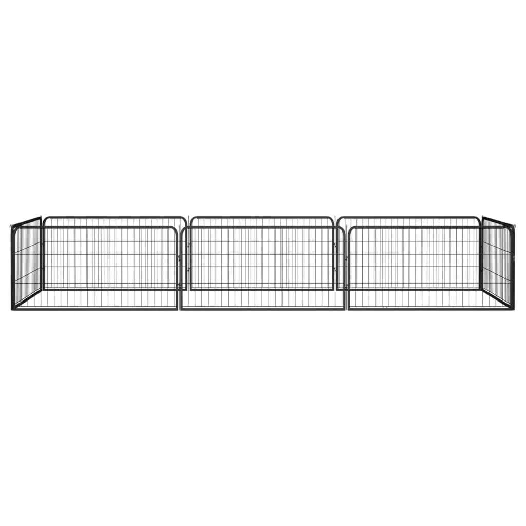 VidaXL Hondenkennel 8 panelen 100x50 cm gepoedercoat staal zwart