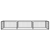 Vidaxl hondenkennel 8 panelen 100x50 cm gepoedercoat staal zwart