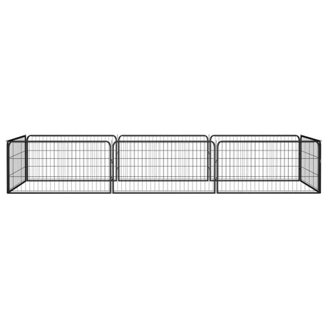 Vidaxl hondenkennel 8 panelen 100x50 cm gepoedercoat staal zwart