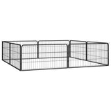 VidaXL Hondenkennel 8 panelen 100x50 cm gepoedercoat staal zwart