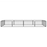 Vidaxl hondenkennel 12 panelen 100x50 cm gepoedercoat staal zwart