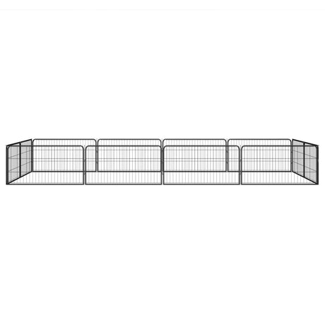 Vidaxl hondenkennel 12 panelen 100x50 cm gepoedercoat staal zwart
