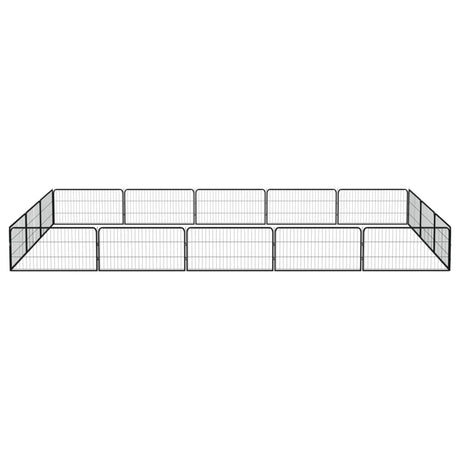 Vidaxl hondenkennel 16 panelen 100x50 cm gepoedercoat staal zwart
