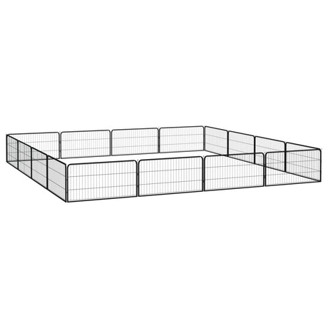 Vidaxl hondenkennel 16 panelen 100x50 cm gepoedercoat staal zwart