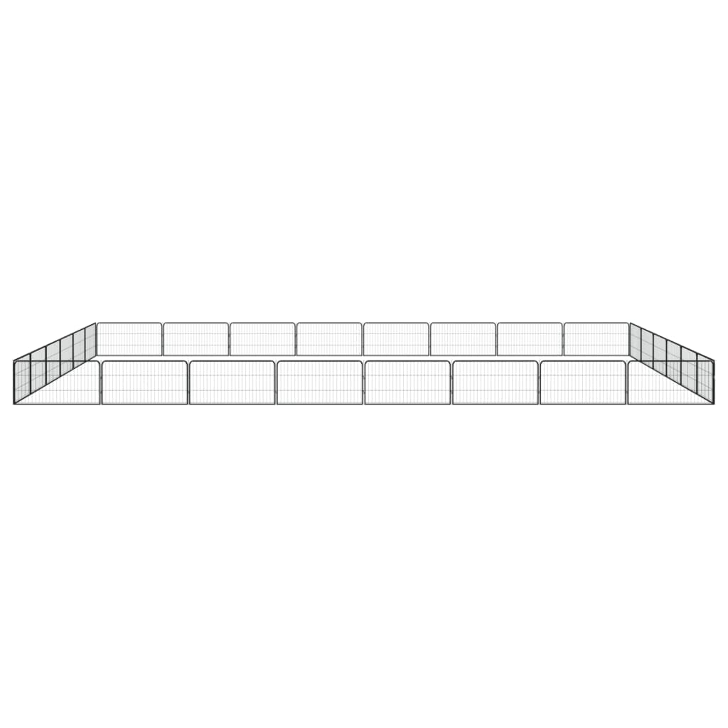 VidaXL Hondenkennel 28 panelen 100x50 cm gepoedercoat staal zwart