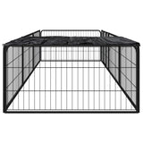 VidaXL Hondenkennel 8 panelen 100x50 cm gepoedercoat staal zwart