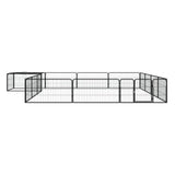 VidaXL Hondenkennel 16 panelen 100x50 cm gepoedercoat staal zwart