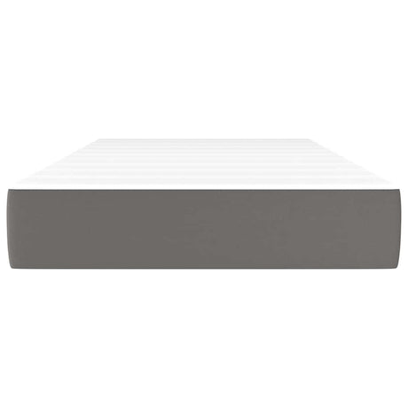 Vidaxl pocketveringmatras medium 80x200x20 cm kunstleer grijs