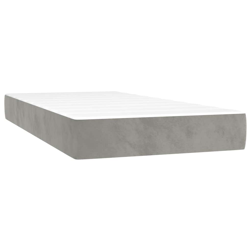 Vidaxl pocketveringmatras medium 90x190x20 cm fluweel lichtgrijs