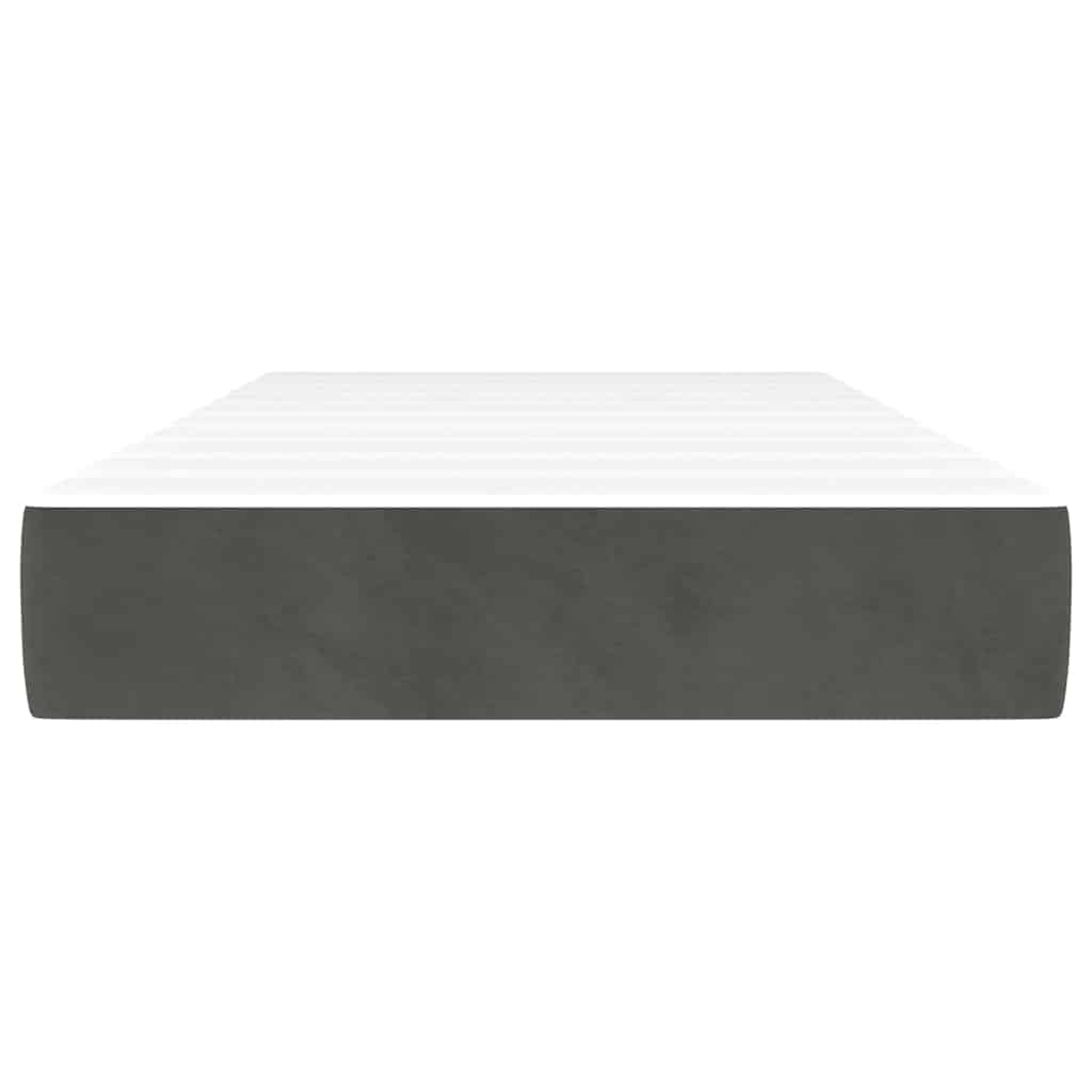 Vidaxl pocketveringmatras medium 90x190x20 cm fluweel donkergrijs